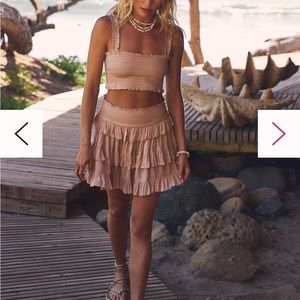 Free People mini and crop top - XS - in a dark peach/mauve color